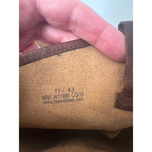 Born Brown Leather Knee High Heeled Boots Size 11 - Picture 9 of 12